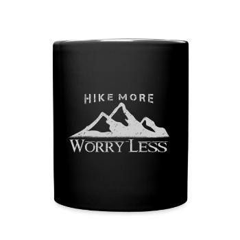 Hike More Worry Less - Full Colour Mug - black - Front