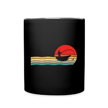 Fishing Fischer retro t-shirt angler - Full Colour Mug - black - Front