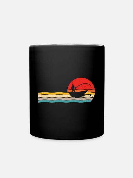 Angeln Fischer retro t-shirt angler - Tasse einfarbig - Schwarz
