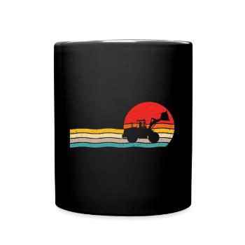 Radlader retro t-shirt radladerfahrer - Tasse einfarbig - Schwarz - Vorne