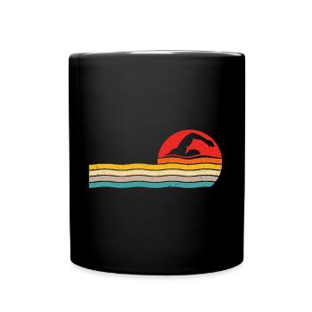 Schwimmer retro schwimmen - Tasse einfarbig - Schwarz - Vorne