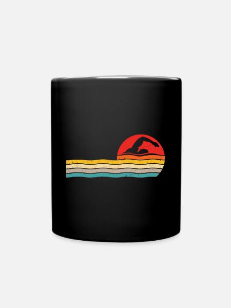 Swimmers retro swim - Full Colour Mug - black