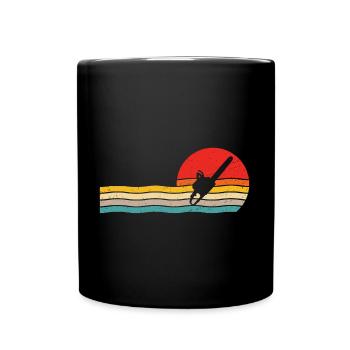 T-shirt rétro tronçonneuse bûcheron bois - Mug uni - noir - Devant