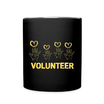Volunteer Freiwillige Feuerwehr Helfer Retter - Tasse einfarbig - Schwarz - Vorne