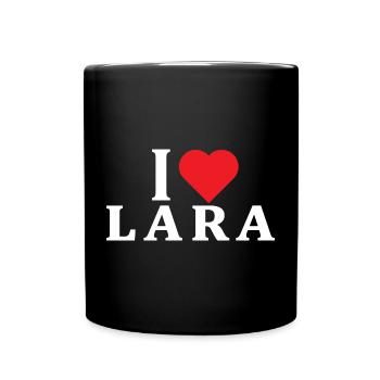 t-shirt I love Lara t-shirt gift idea - Full Colour Mug - black - Front