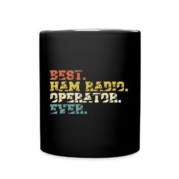 Best Ham Radio Operator Dad Sprüche Vintage - Tasse einfarbig - Schwarz - Vorne