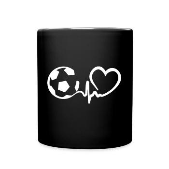 Battement de cœur du football - Mug uni - noir - Devant