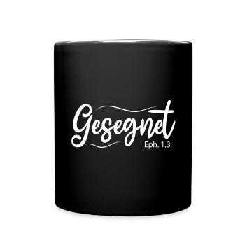 Gesegnet, Bibelvers - Tasse einfarbig - Schwarz - Vorne
