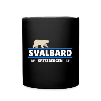Svalbard Spitsbergen Norway coordinates Polar Bear - Full Colour Mug - black - Front