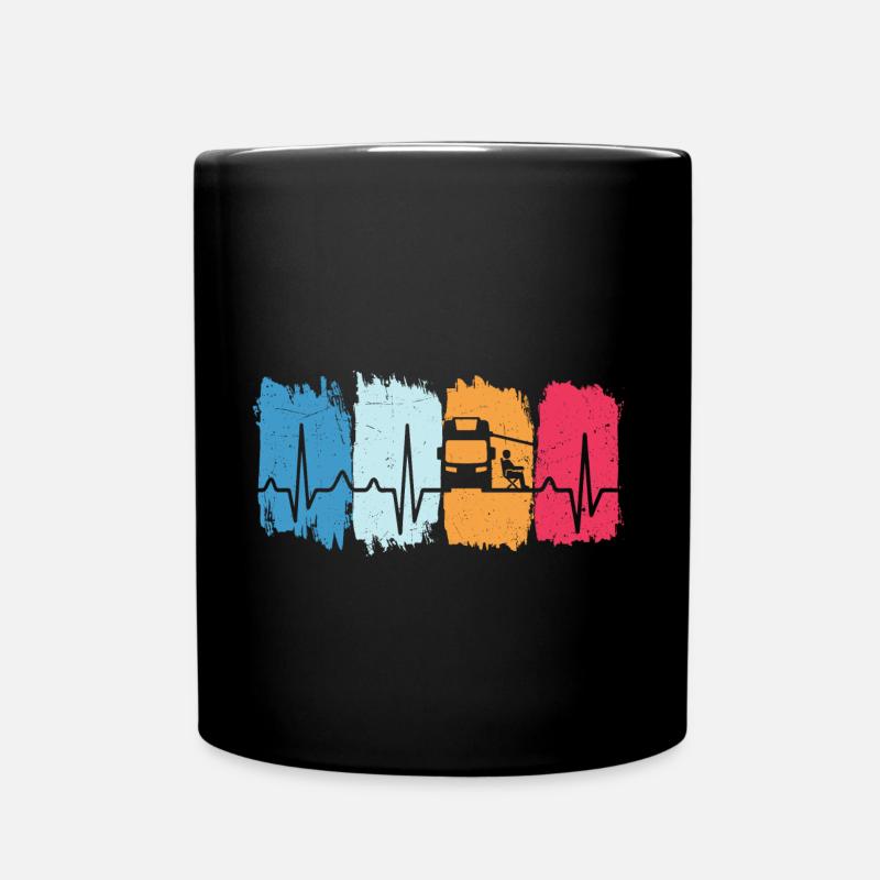 Wohnmobil herzschlag camping t-shirt - Tasse einfarbig - Schwarz