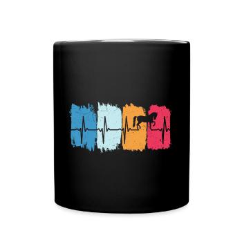 Cheval Retro Heartbeat Rider - Mug uni - noir - Devant