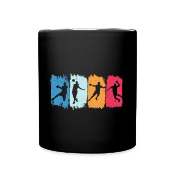 Handballer retro handball handballerin - Tasse einfarbig - Schwarz - Vorne