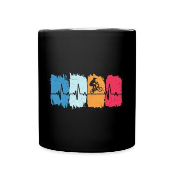 BMX fahrer retro herzschlag BMX fahrrad - Tasse einfarbig - Schwarz - Vorne