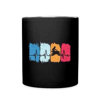 Quad Rider Retro Heartbeat Quad Bike - Mug uni - noir - Devant