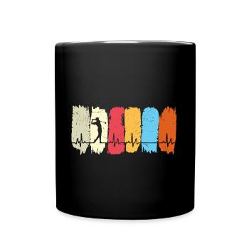 Golf Golfing Retro Herzchlag Golfer - Full Colour Mug - black - Front
