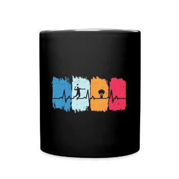 Badminton Retro Heartbeat Badminton Player - Mug uni - noir - Devant