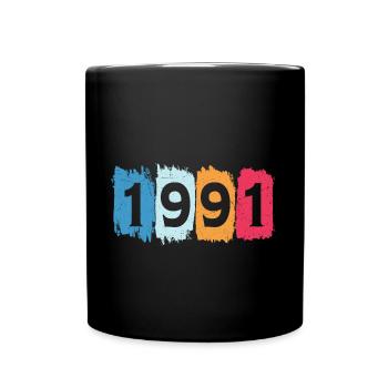 Retro 1991 t-shirt 91 vintage 1991 - Full Colour Mug - black - Front