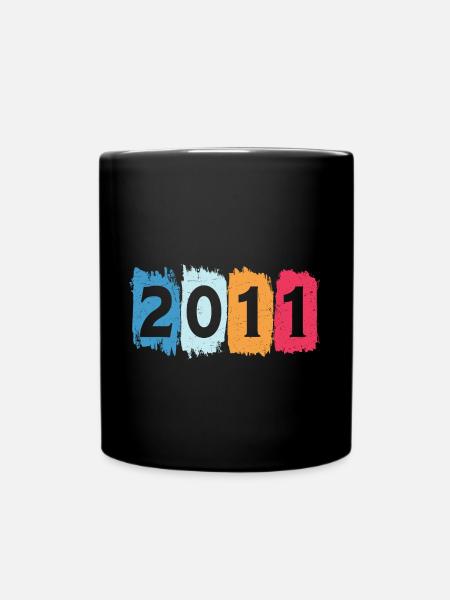 T-shirt rétro 2011 11 millésime 2011 - Mug uni - noir