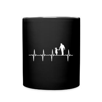 Vater und tochter Herzschlag Opa und Enkelin - Tasse einfarbig - Schwarz - Vorne