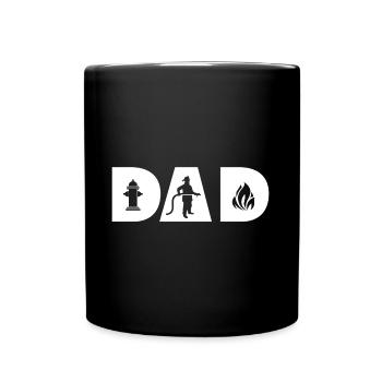 Pompier Père Papa - Mug uni - noir - Devant