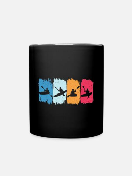 Kajak Kanu retro kajakfahren paddelboot - Tasse einfarbig - Schwarz