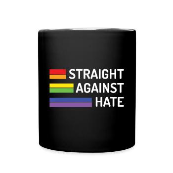 Pride Month - Straight Against Hate - Full Colour Mug - black - Front