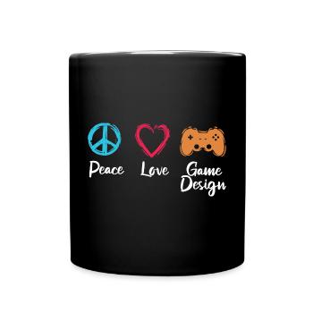 Peace Love Game Design - Mug uni - noir - Devant