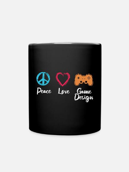 Peace Love Game Design - Mug uni - noir
