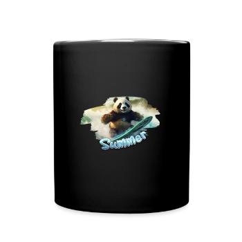 Surf Panda d’été - Mug uni - noir - Devant