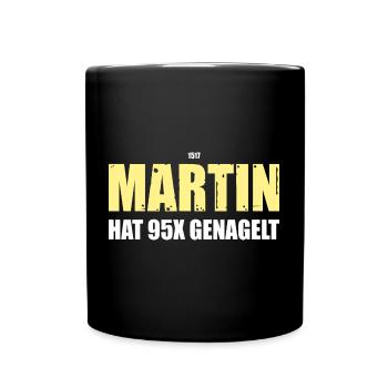 Martin Luther 1517 genagelt 95 Thesen Lutherstadt - Tasse einfarbig - Schwarz - Vorne