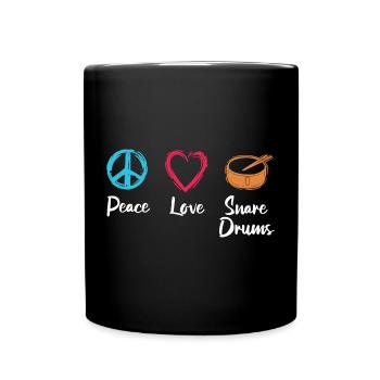 Peace Love Drum - Full Colour Mug - black - Front