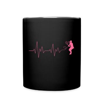 Joueur de tennis Heartbeat Cadeau de joueur de tennis - Mug uni - noir - Devant