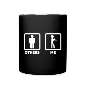 Clarinet stick figure - Full Colour Mug - black - Front