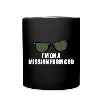 I m on a mission from God White - Tasse einfarbig - Schwarz - Vorne