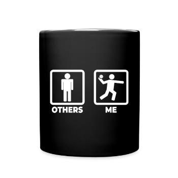 Handball stick figure - Full Colour Mug - black - Front