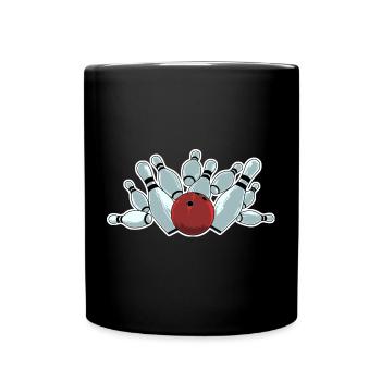 Bowling Strike - Tasse einfarbig - Schwarz - Vorne