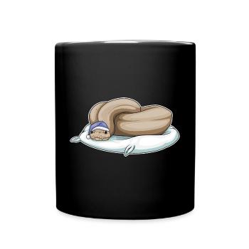 Schlange Schlafen Kissen - Tasse einfarbig - Schwarz - Vorne