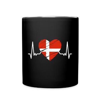 Flag of Denmark Scandinavia Danish Flag Travel - Full Colour Mug - black - Front