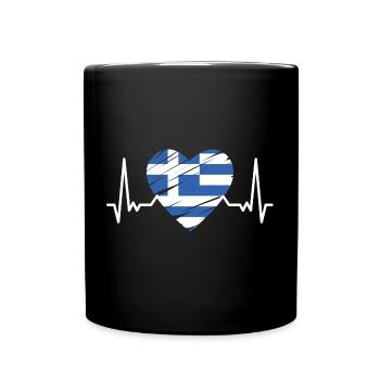 Griechenland Flagge Hellas Athen Griechische Fahne - Tasse einfarbig - Schwarz - Vorne