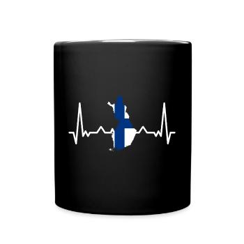 Finnland Flagge Suomi Finnische Fahne Used Look - Tasse einfarbig - Schwarz - Vorne