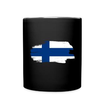 Finland Flag Suomi Finnish Flag Used Look - Full Colour Mug - black - Front