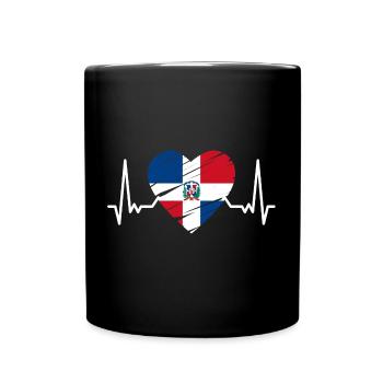 Dominikanische Republik Flagge Dom Rep Fahne Reise - Tasse einfarbig - Schwarz - Vorne