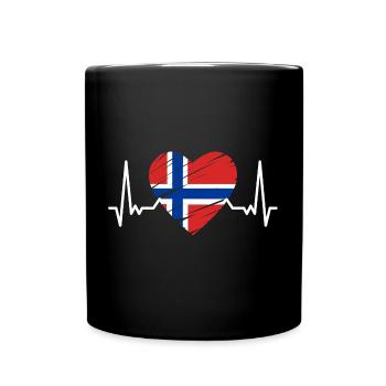 Drapeau Norvège Scandinavie Drapeau norvégien ECG - Mug uni - noir - Devant