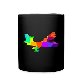 Avion de lutte contre les incendies coloré des avions des pompiers - Mug uni - noir - Devant