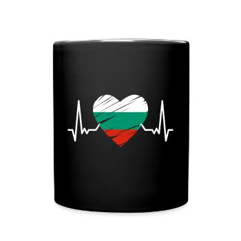 Bulgarien Flagge Bulgarische Fahne Goldstrand - Tasse einfarbig - Schwarz - Vorne