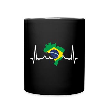 Flag of Brazil Flag of South America - Full Colour Mug - black - Front