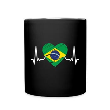 Brasilien Flagge Brasilianische Fahne Südamerika - Tasse einfarbig - Schwarz - Vorne