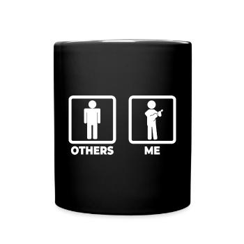 Ukulele Stick Figure - Full Colour Mug - black - Front