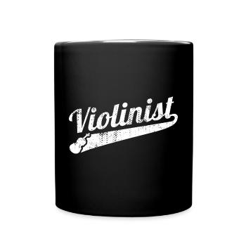 Lustiger Violinist - Tasse einfarbig - Schwarz - Vorne