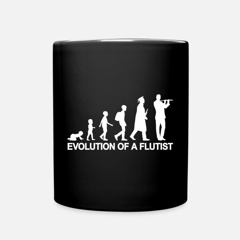 Entwicklung vom Kind zum Flötenspieler - Tasse einfarbig - Schwarz